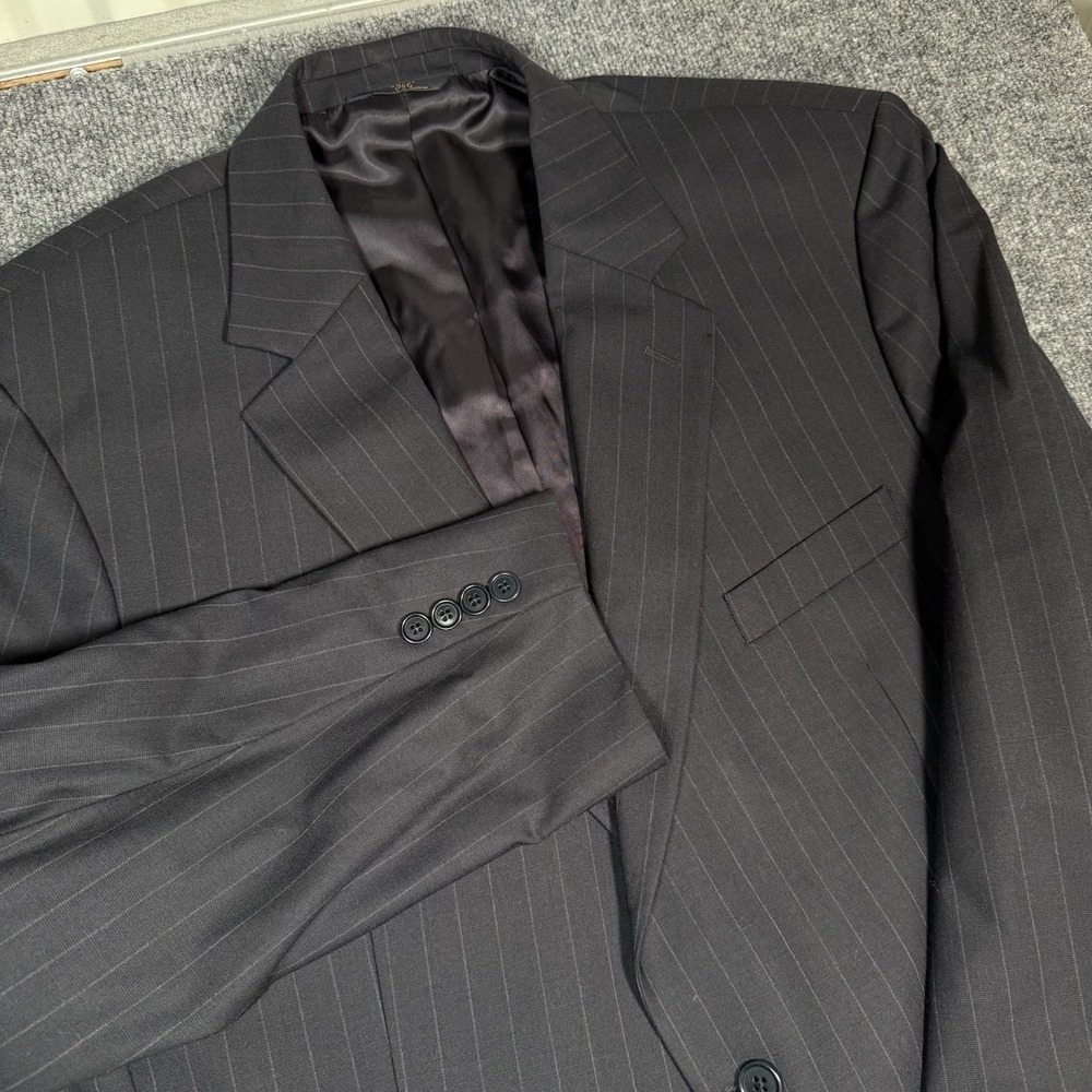 Brooks Brothers 346 Pinstripe Suit Jacket Blazer Men's 48L Wool Blend Stretch